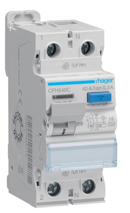УЗО Hager CFH540C 2P 10кА 40A 300мА A-Hi - 1