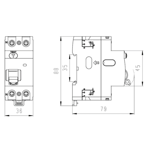 ПЗВ NOARK Ex9L-N 2P 63A 6кА 500мА AC (108328) - 2