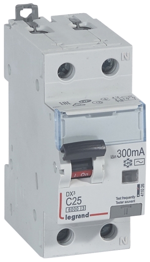 Вимикач диференціального струму Legrand (411026) 1P+NC 25A 300мA AC - 1