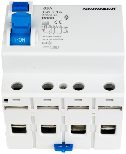 ПЗВ Schrack AR006110 10кА 63А 100мА 3P+N тип AC - 8