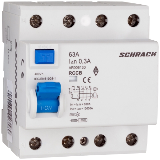 ПЗВ Schrack AR006130 10кА 63А 300мА 3P+N тип AC - 1