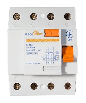 Пристрій захисного відключення ECOHOME 3P+N 16A 30мА (ECO020020001) - 2