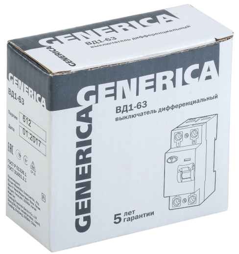 Устройство защитного отключения Generica MDV15-2-016-030 ВД1-63 1Р+N 16А 30мА - 2