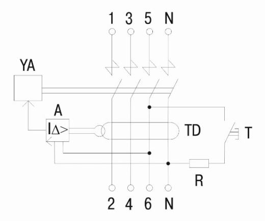 Пристрій захисного відключення Generica MDV15-4-040-030 ВД1-63 3P+N 40А 30мА - 6