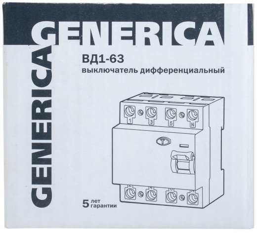 Пристрій захисного відключення Generica MDV15-4-063-030 ВД1-63 4Р 63А 30мА - 2
