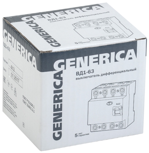 Устройство защитного отключения Generica MDV15-4-050-030 ВД1-63 3P+N 50А 30мА - 3