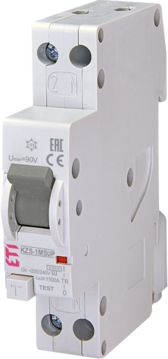 Диференціальний автомат ETI 002175701 KZS-1M SUP B 6/0.03 тип A (6kA) з верхнім підключенням - 1