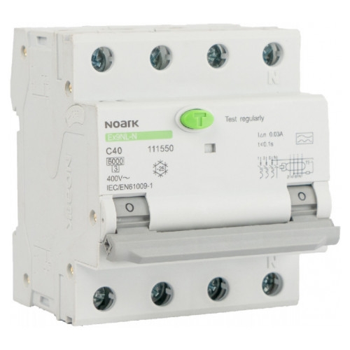 Дифавтомат NOARK Ex9NL-N 3P+N B10 EU 6кА B 10А 300мА AC (111504) - 1