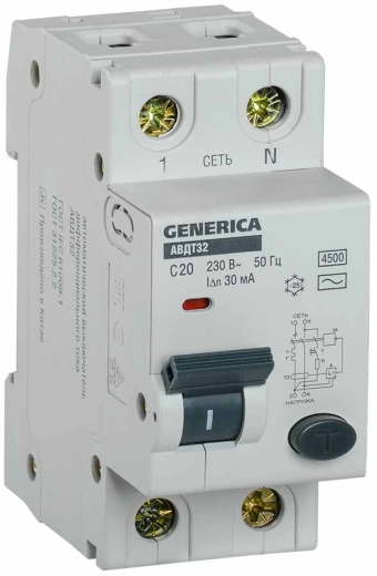 Дифференциальный автомат Generica MAD25-5-020-C-30 АВДТ 32 C20 - 1