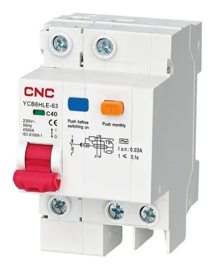 Диференційний вимикач CNC YCB6HLE 16А 1Р+N 4,5кА 30мА (Б00030455) - 1