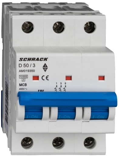 Автоматический выключатель Schrack AM019350 10кА 50А 3P х-ка D - 1
