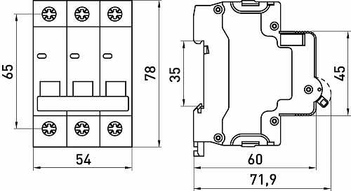 Модульный автоматический выключатель E.Next e.mcb.stand.60.3.B6 3р 6А B (s001124) - 6