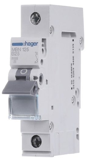Автоматический выключатель Hager MBN125 6кА B 25A 1P - 1