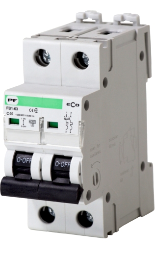 Автоматичний вимикач Promfactor ECO FB1-63 2P C 40A 6кА (FB1C2040) - 1