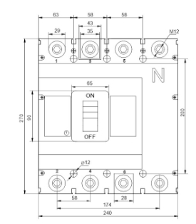 Корпусный автоматический выключатель Promfactor FMC5/3U 4P 500A 50kA 8-12In (FMC54U0500) - 3
