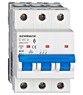 Автомат защиты сети 10А 3P 6кА С, Schrack Technik - 1