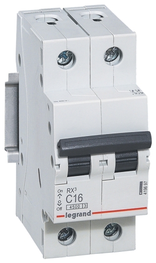 Автоматический выключатель RX³ 4,5кА 16А 2п C, Legrand - 1