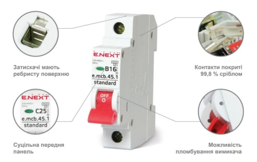Модульный автоматический выключатель E.Next e.mcb.stand.45.1.B2 1р 2А В (s001002) - 5