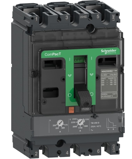 Автоматический выключатель Schneider Electric C25F3TM200 3P3D 36кА 200А с расцепителем TMD AC - 1